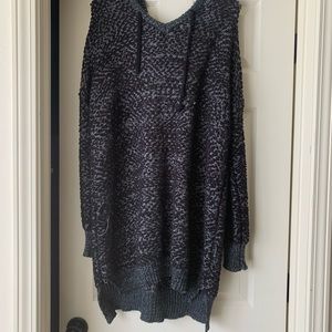 Black and gray Heavy hooded sweatshirt